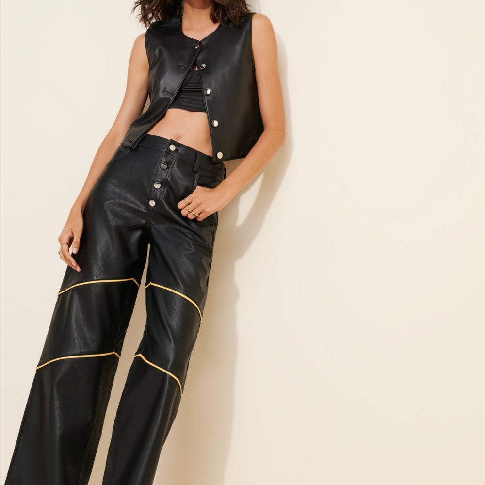 Resume Hera Black Vegan Leather Women's Pants size EU 36 (US S)